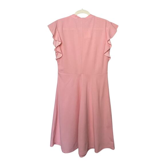 Moyabo Rose Pink Church Dress Retro Swing A-Line Tie Neck Size Large - Picture 5 of 10